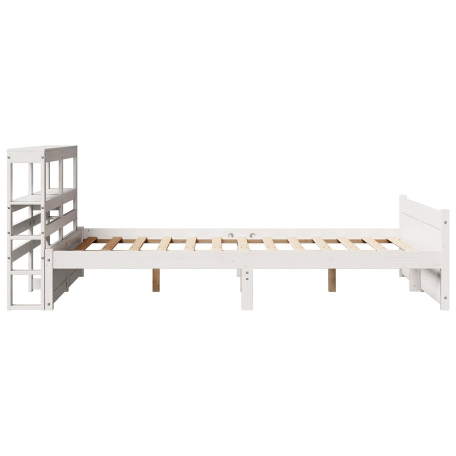 Bedframe met hoofdeinde zonder matras 140x200 cm wit