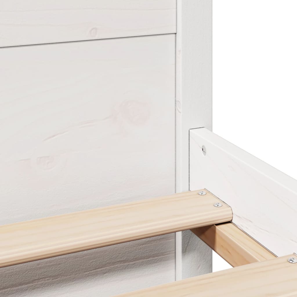 Bedframe met hoofdeinde zonder matras 140x200 cm wit