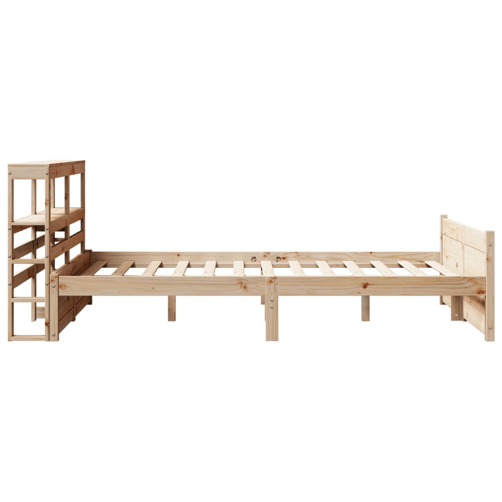Bedframe met hoofdbord massief grenenhout 150x200 cm