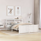 Bedframe 160x200 cm massief grenenhout wit