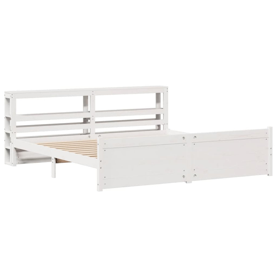 Bedframe met hoofdeinde zonder matras 180x200 cm wit