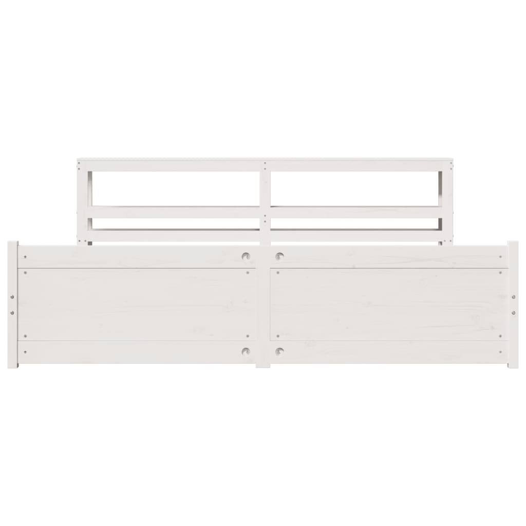 Bedframe met hoofdeinde zonder matras 180x200 cm wit