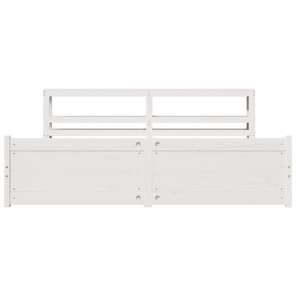 Bedframe met hoofdeinde zonder matras 180x200 cm wit