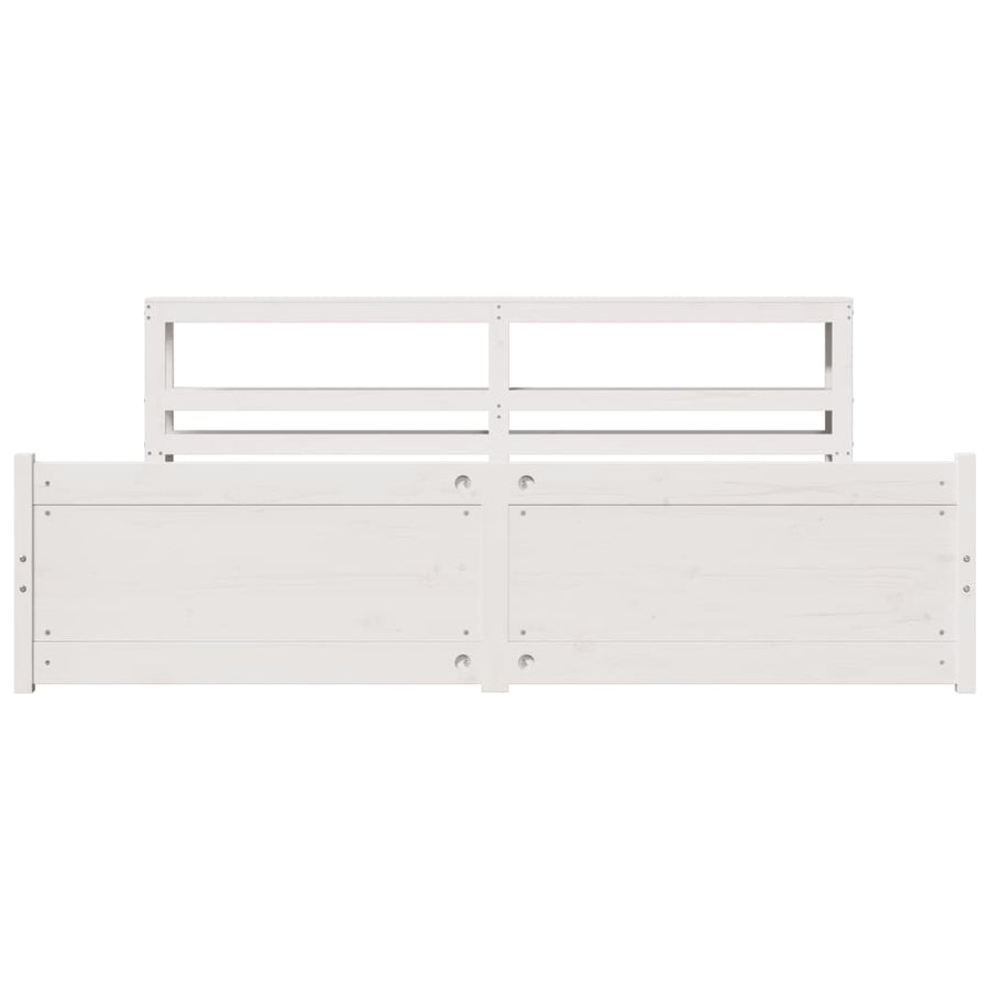 Bedframe met hoofdeinde zonder matras 180x200 cm wit