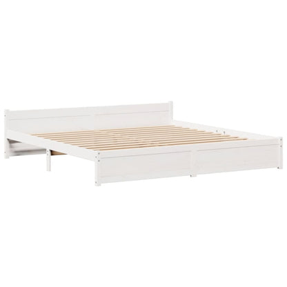Bedframe met hoofdeinde zonder matras 180x200 cm wit