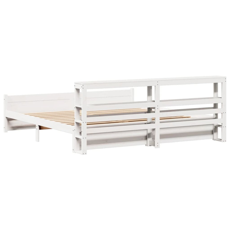 Bedframe met hoofdeinde zonder matras 180x200 cm wit