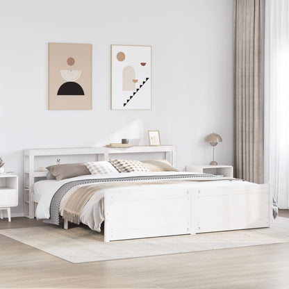 Bedframe met hoofdeinde zonder matras 180x200 cm wit