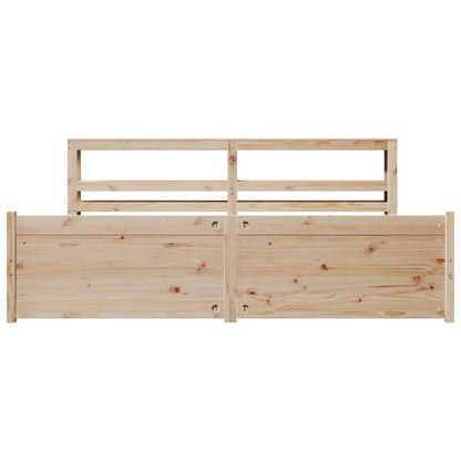 Bedframe met hoofdbord massief grenenhout 200x200 cm