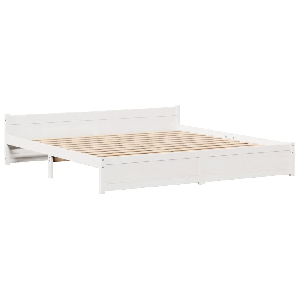 Bedframe met hoofdeinde zonder matras 200x200 cm wit