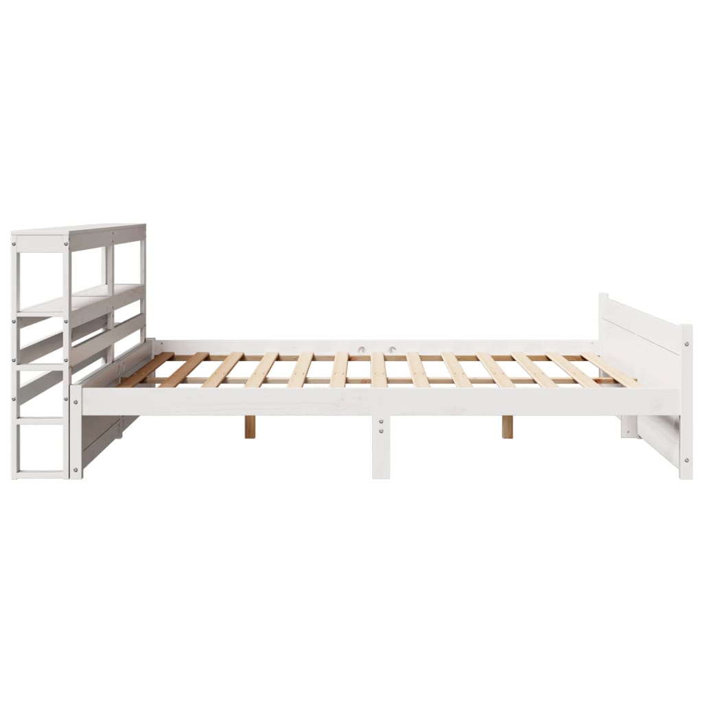 Bedframe met hoofdeinde zonder matras 200x200 cm wit