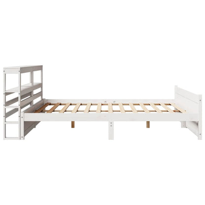 Bedframe met hoofdeinde zonder matras 200x200 cm wit