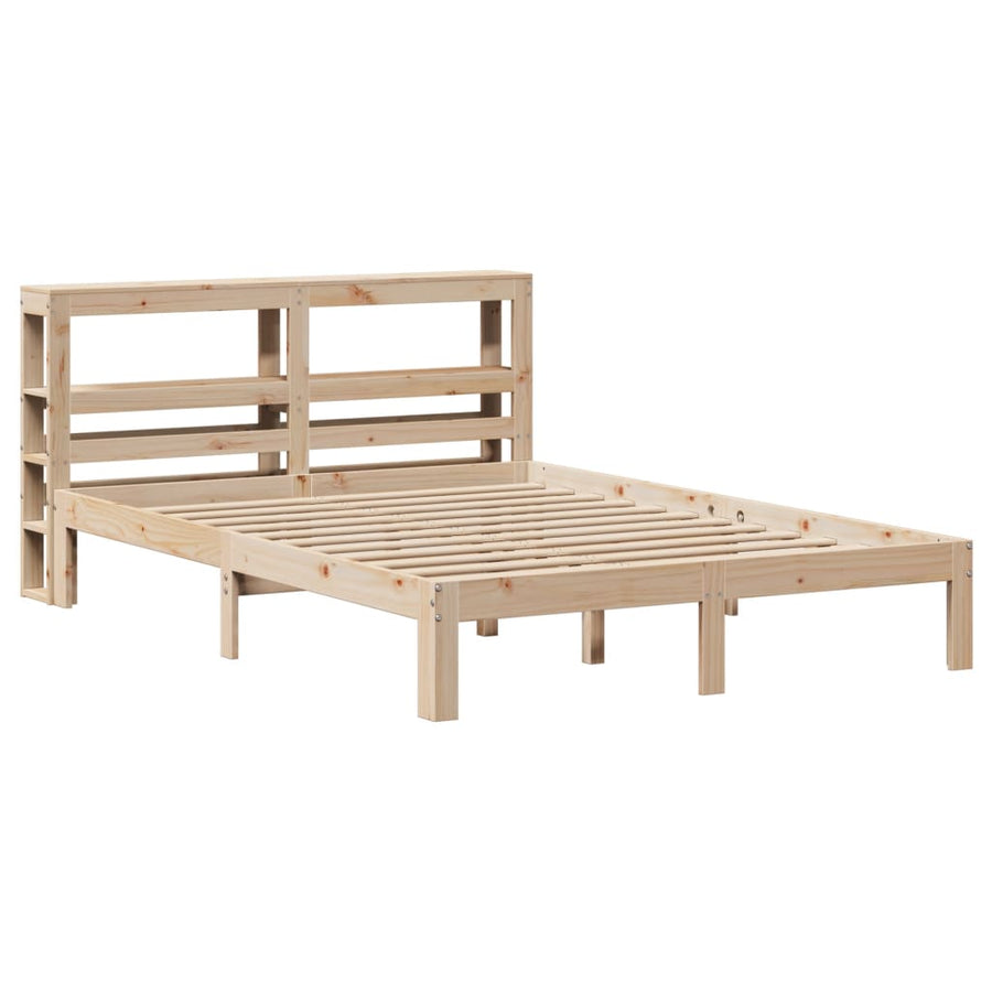 Bedframe met hoofdbord massief grenenhout 120x190 cm