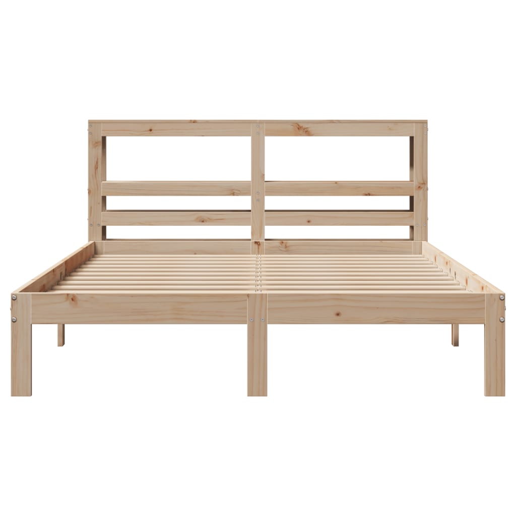 Bedframe met hoofdbord massief grenenhout 120x190 cm