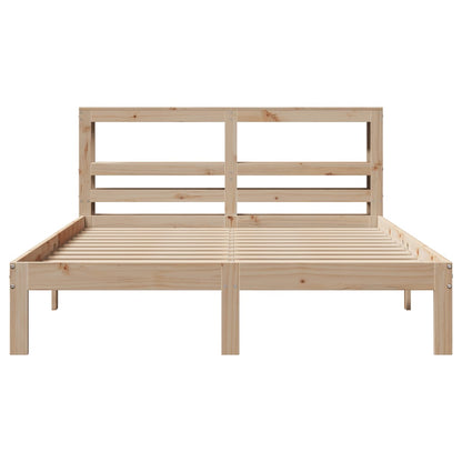 Bedframe met hoofdbord massief grenenhout 120x190 cm