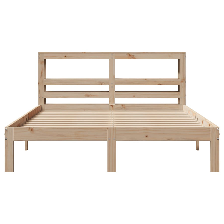 Bedframe met hoofdbord massief grenenhout 120x190 cm