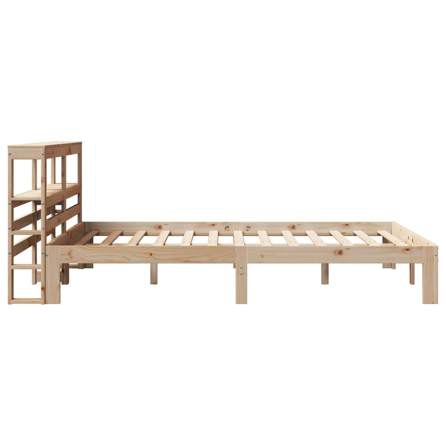 Bedframe met hoofdbord massief grenenhout 120x190 cm