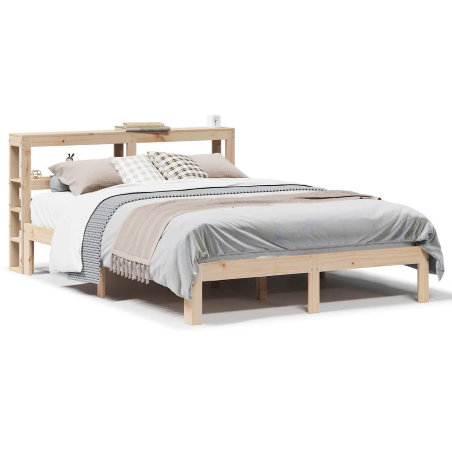Bedframe met hoofdbord massief grenenhout 120x190 cm