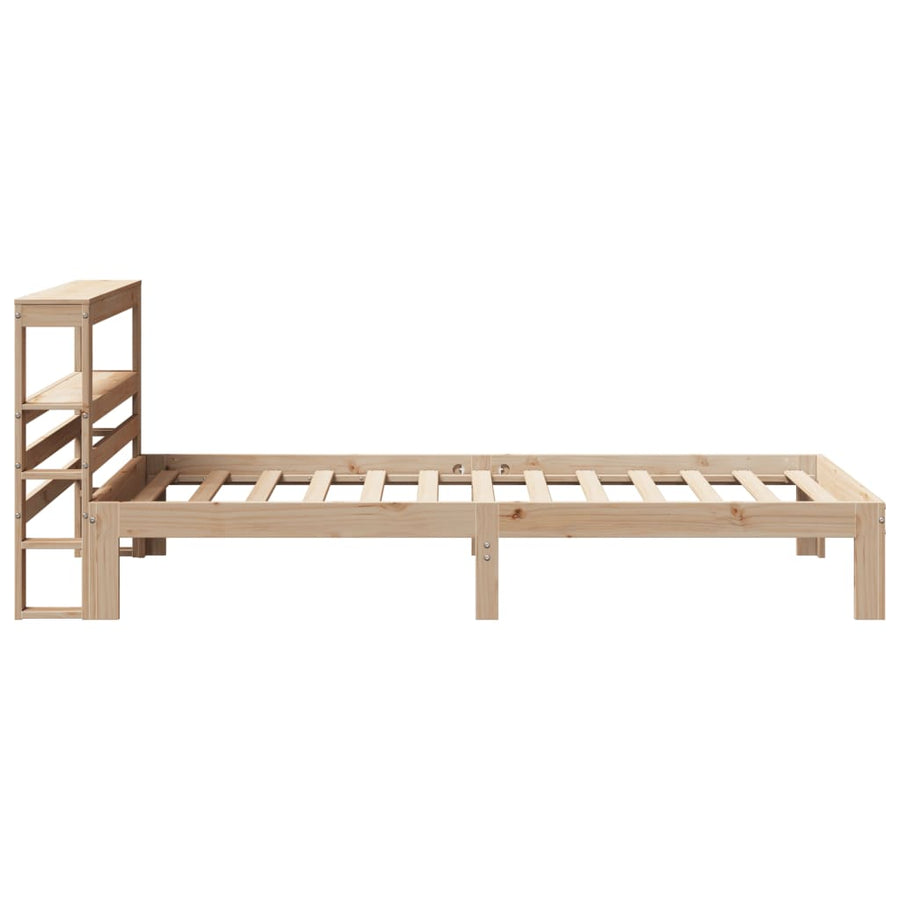 Bedframe met hoofdbord massief grenenhout 90x200 cm