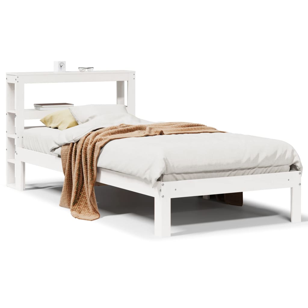 Bedframe Met Hoofdeinde Zonder Matras 90 x 200 cm Wit