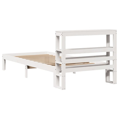 Bedframe Met Hoofdeinde Zonder Matras 90 x 200 cm Wit