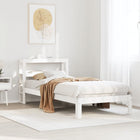 Bedframe 90x200 cm wit met hoofdeinde
