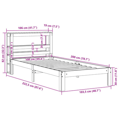 Bedframe Met Hoofdbord Massief Grenenhout 100 x 200 cm Naturel