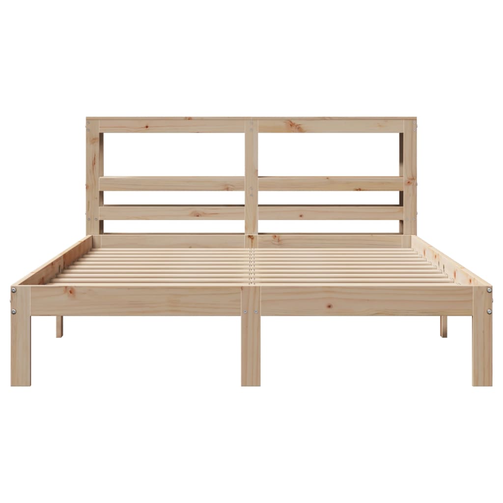 Bedframe met hoofdbord massief grenenhout 160x200 cm