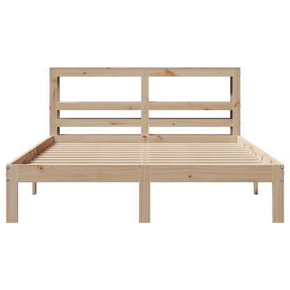 Bedframe met hoofdbord massief grenenhout 160x200 cm