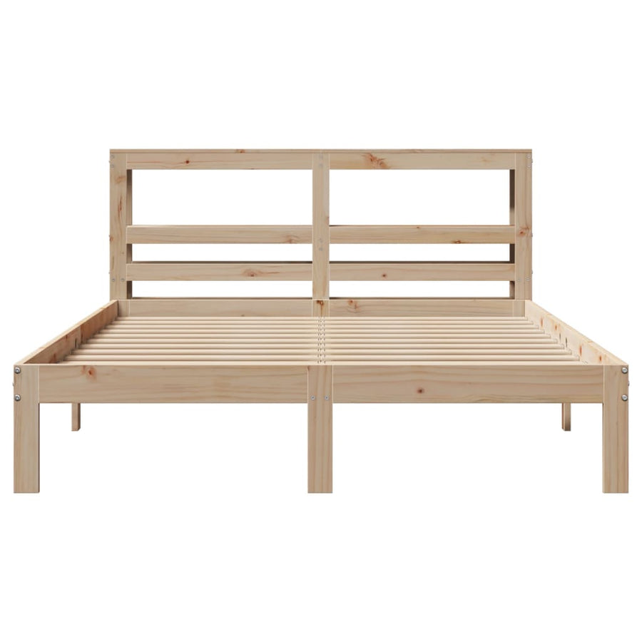 Bedframe met hoofdbord massief grenenhout 160x200 cm