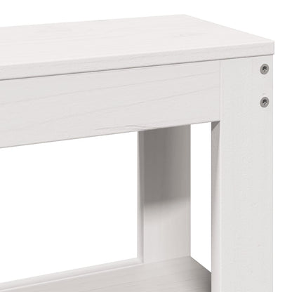 Bedframe met hoofdbord massief grenenhout wit 160x200 cm