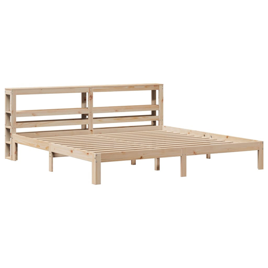 Bedframe met hoofdbord massief grenenhout 180x200 cm