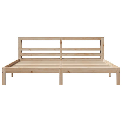 Bedframe met hoofdbord massief grenenhout 180x200 cm