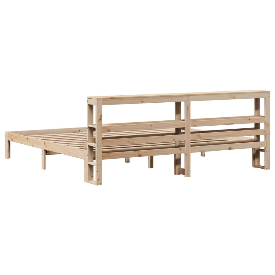 Bedframe met hoofdbord massief grenenhout 180x200 cm