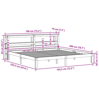Bedframe met hoofdbord massief grenenhout 180x200 cm