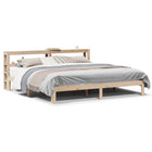 Bed frame with headboard solid pine wood 180x200 cm