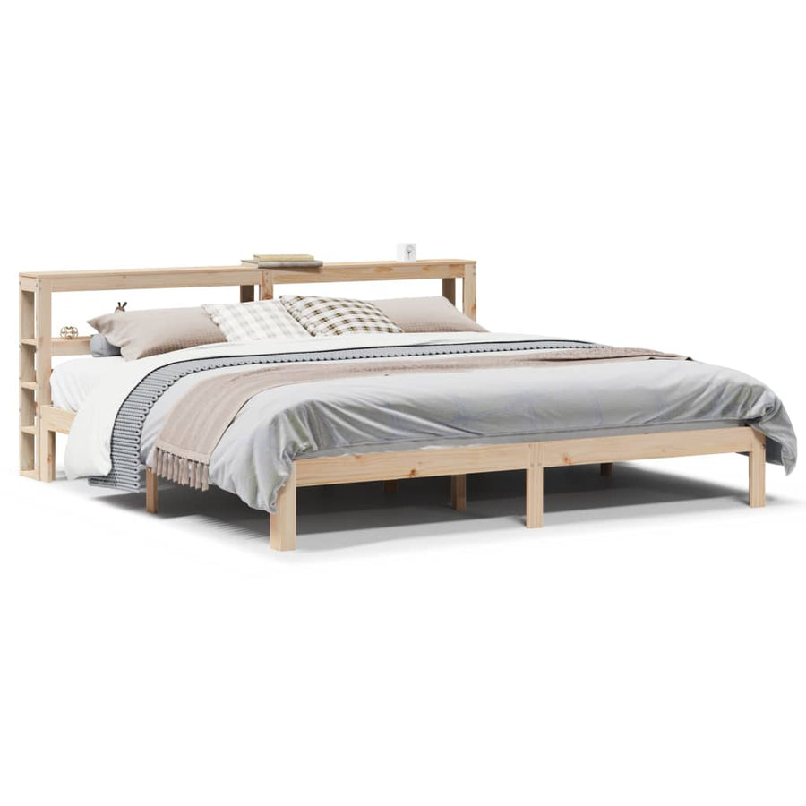 Bedframe met hoofdbord massief grenenhout 180x200 cm