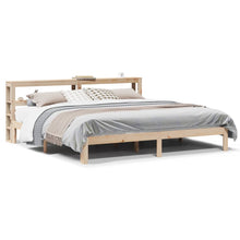Bedframe Met Hoofdbord Massief Grenenhout 200 x 200 cm Naturel