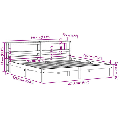 Bedframe Met Hoofdbord Massief Grenenhout 200 x 200 cm Naturel