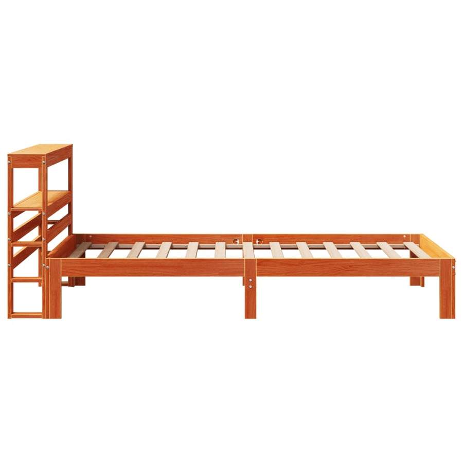 Bedframe zonder matras massief grenenhout wasbruin 100x200 cm