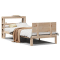 Bedframe met hoofdbord massief grenenhout 90x190 cm
