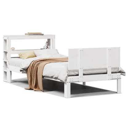 Bedframe Met Hoofdeinde Zonder Matras 90 x 190 cm Wit