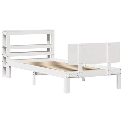 Bedframe Met Hoofdeinde Zonder Matras 90 x 190 cm Wit