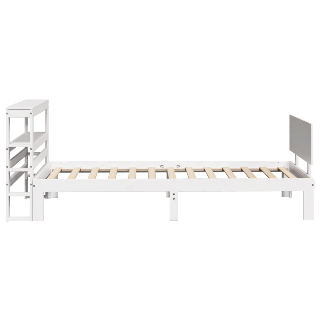 Bedframe Met Hoofdeinde Zonder Matras 90 x 190 cm Wit