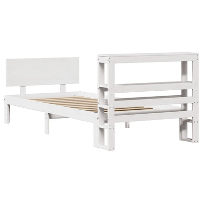 Bedframe Met Hoofdeinde Zonder Matras 90 x 190 cm Wit