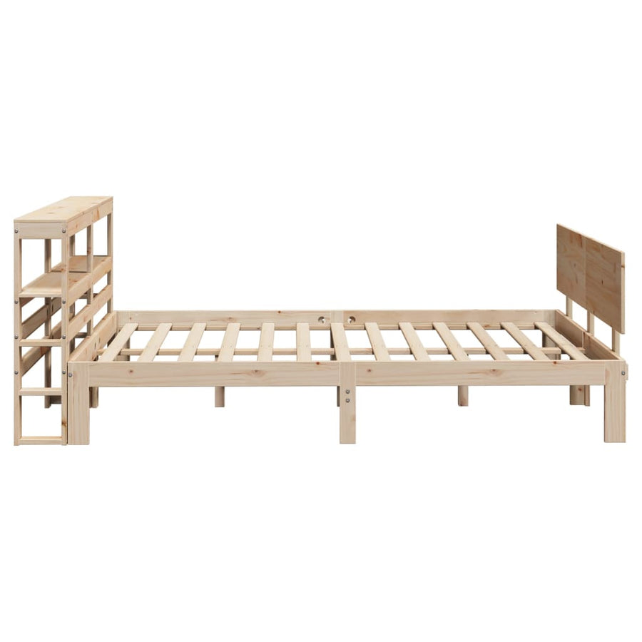 Bedframe met hoofdbord massief grenenhout 120x190 cm