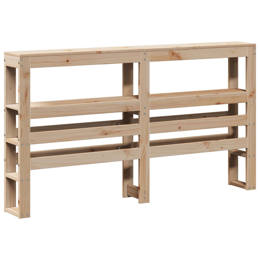 Bedframe met hoofdbord massief grenenhout 140x190 cm
