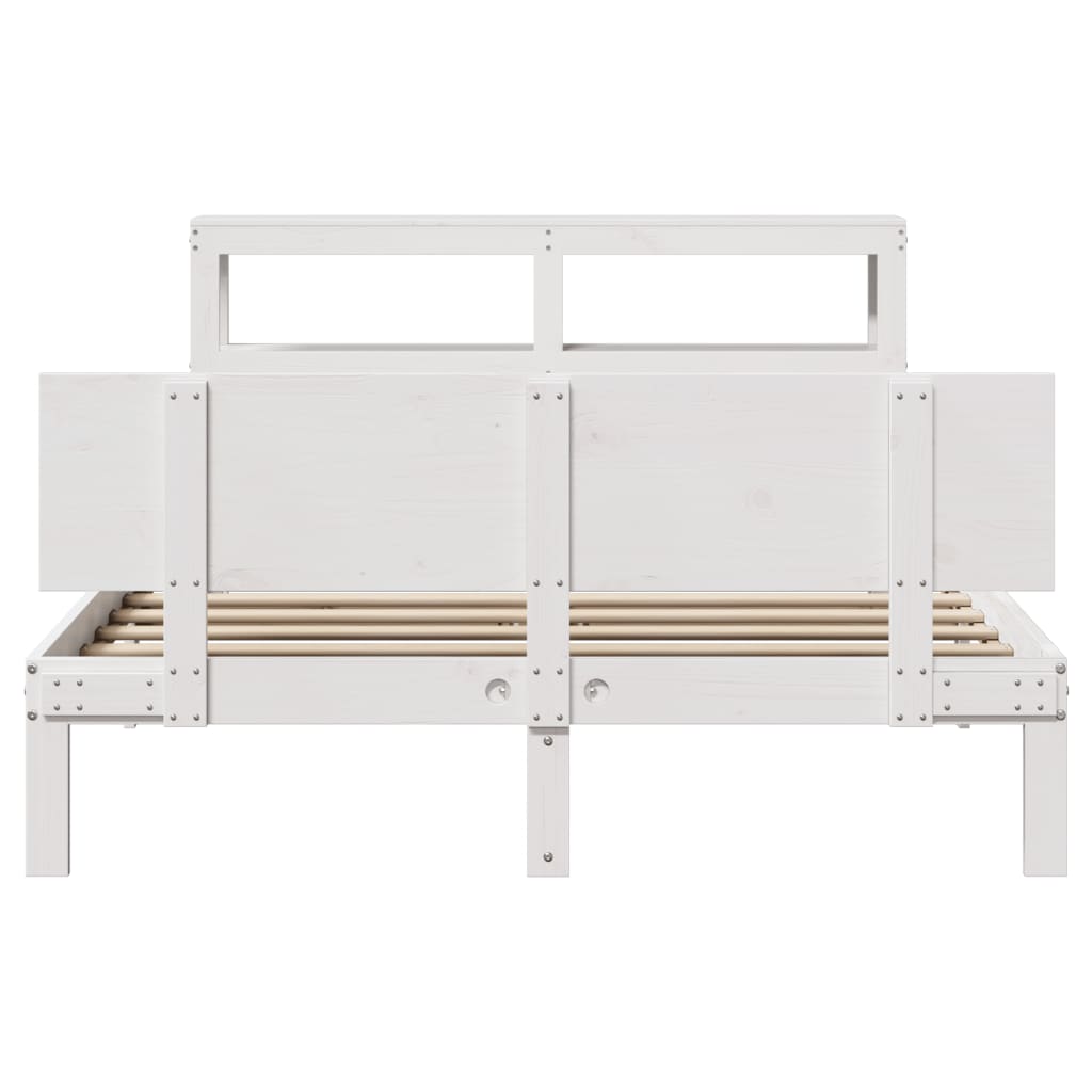 Bedframe met hoofdeinde zonder matras 140x190 cm wit