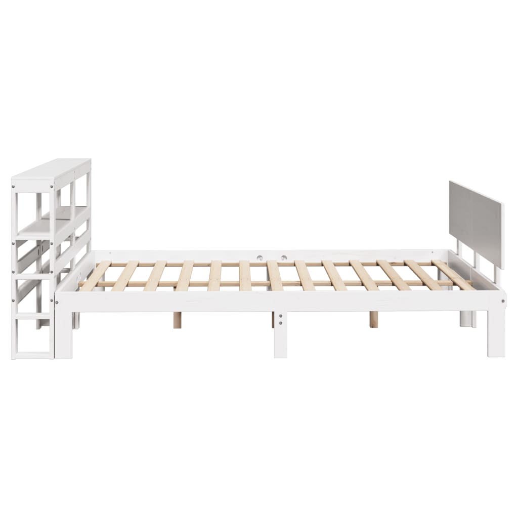 Bedframe met hoofdeinde zonder matras 140x190 cm wit