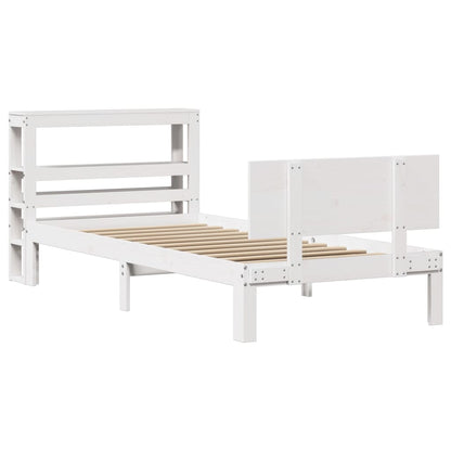 Bedframe Met Hoofdeinde Zonder Matras 90 x 200 cm Wit