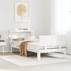 Bedframe 90x200 cm massief grenenhout wit